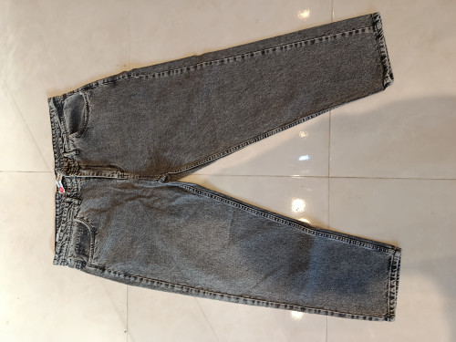 شلوار جین مردانه سایز بزرگ 52-58 مامفیت رنگ خاکستری اسیدشور مدل Gray Acid Wash Vintage