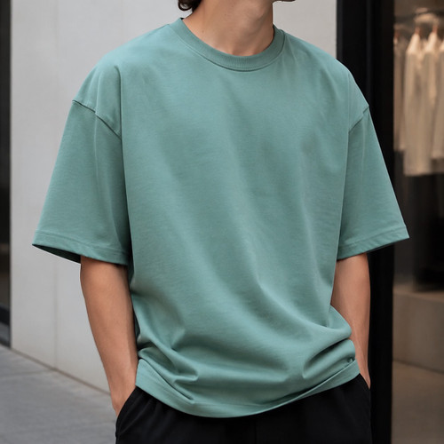 تیشرت بیسیک قوارهدار (Oversized) رنگ سبز سدری (Sage Green) Sage Green Minimalist Oversized Tee