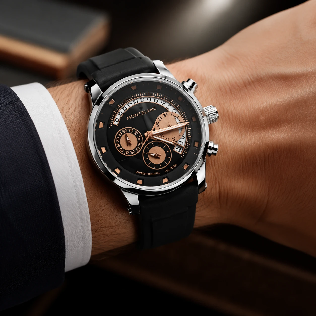 ساعت مچی مردانه مون‌بلان Montblanc Star Legacy کرنوگراف بند مشکی