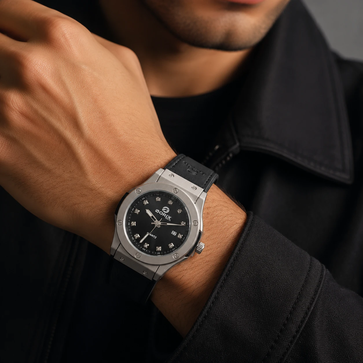 ساعت مچی مردانه DORIX WATCH کوارتز، طرح لوکس اسپرت رنگ مشکی