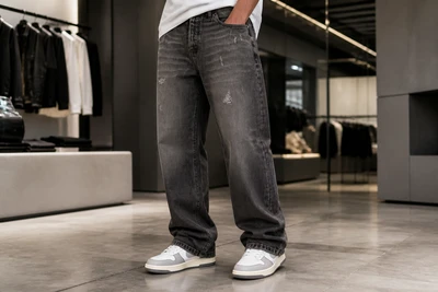 شلوار جین مردانه مدل نیم‌بگ | تنخور عالی و پارچه باکیفیت