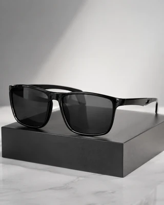 عینک آفتابی مشکی مستطیلی کلاسیک مدل Black Classic Rectangle