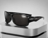 عینک آفتابی مشکی اسپرت فریم ضخیم مدل Black Blade Wrap