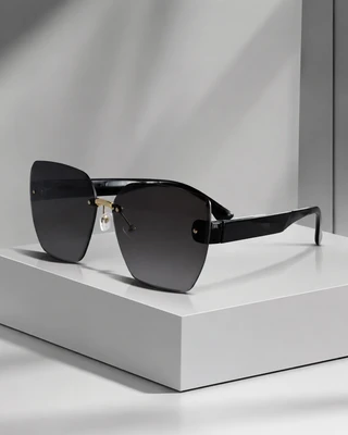 عینک آفتابی استایل مونوکروم مدل Luxury Black Cat Eye
