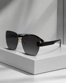 عینک آفتابی استایل مونوکروم مدل Luxury Black Cat Eye