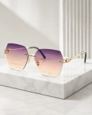عینک فشن زنانه مدل Champagne Purple Square Sunglasses