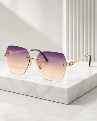 عینک فشن زنانه مدل Champagne Purple Square Sunglasses