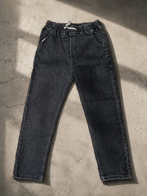 شلوار وارداتی جین مام مردانه کمر کش بنددار رنگ ذغالی مدل Charcoal Easy Denim
