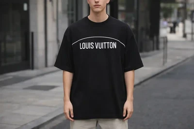 تی شرت مردانه گلدوزی مدل  LOUIS VILTTON  رنگ مشکی