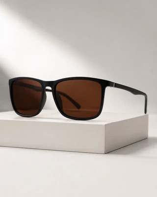 عینک آفتابی یونیسکس مشکی با لنز قهوهای مدل Classic Soft Square