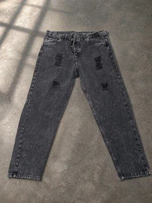 شلوار جین استریتویر مردانه رنگ گرافیتی زاپدار مدل Vintage Acid Denim