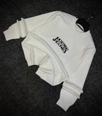 دورس پاییزه مردانه سه نخ پنبه گرم بالا گرافیکی رنگ سفید شیری SAVEDE ME | Cotton Sweatshirt