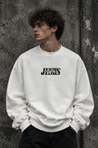 دورس پاییزه مردانه سه نخ پنبه گرم بالا گرافیکی رنگ سفید شیری SAVEDE ME | Cotton Sweatshirt