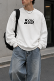 دورس پاییزه مردانه سه نخ پنبه گرم بالا گرافیکی رنگ سفید شیری SAVEDE ME | Cotton Sweatshirt