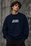 دورس پاییزه مردانه سه نخ پنبه گرم بالا گرافیکی رنگ سرمه ای SAVEDE ME | Cotton Sweatshirt
