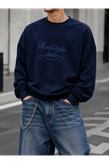 دورس پاییزه مردانه سه نخ پنبه گرم بالا رنگ سرمه ای | Minimal Cotton Sweatshirt