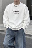 دورس پاییزه مردانه سه نخ پنبه گرم بالا رنگ سفید | Minimal Cotton Sweatshirt