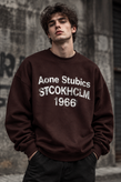 دورس گرم بالا مردانه پنبه سه نخ رنگ قهوه ای موکا تایپوگرافی 1966 | Navy Oversized Sweatshirt