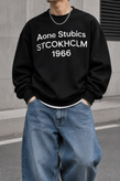 دورس گرم بالا مردانه پنبه سه نخ رنگ مشکی تایپوگرافی 1966 | Navy Oversized Sweatshirt