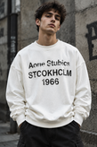 دورس گرم بالا مردانه پنبه سه نخ رنگ سفید تایپوگرافی 1966 | Navy Oversized Sweatshirt