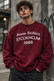 دورس گرم بالا مردانه پنبه سه نخ رنگ زرشکی تایپوگرافی 1966 | Navy Oversized Sweatshirt