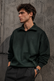 دورس اولد مانی ماندانا نیم زیپ مردانه رنگ سبز یشمی | Cream Half-Zip Sweatshirt