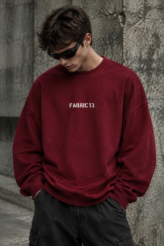 دورس مردانه پنبه سه نخ گرم بالا زرشکی طرح FABRIC 13 | Men’s Sweatshirt