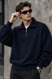 دورس اولد مانی ماندانا نیم زیپ مردانه رنگ سرمه ای | Cream Half-Zip Sweatshirt