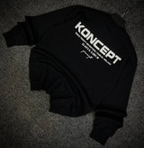 دورس یقه گرد مشکی با چاپ پشت طرح KONCEPT رنگ مشکی | Minimalist Crewneck