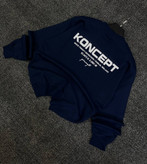 دورس یقه گرد مشکی با چاپ پشت طرح KONCEPT رنگ سرمه ای | Minimalist Crewneck