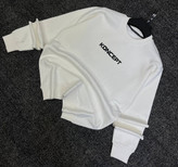 دورس یقه گرد مشکی با چاپ پشت طرح KONCEPT رنگ سفید | Minimalist Crewneck