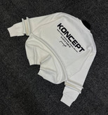 دورس یقه گرد مشکی با چاپ پشت طرح KONCEPT رنگ سفید | Minimalist Crewneck