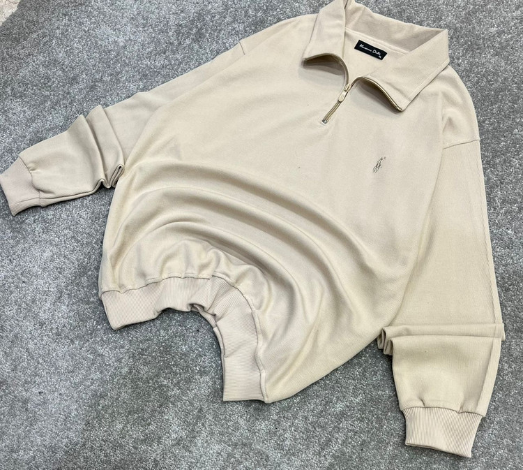 دورس اولد مانی ماندانا نیم زیپ مردانه رنگ کرم | Cream Half-Zip Sweatshirt