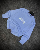 دورس پاییزه مردانه سه نخ پنبه گرم بالا گرافیکی رنگ ابی پاستیلی SAVEDE ME | Cotton Sweatshirt