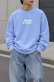 دورس پاییزه مردانه سه نخ پنبه گرم بالا گرافیکی رنگ ابی پاستیلی SAVEDE ME | Cotton Sweatshirt