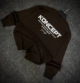 دورس یقه گرد مشکی با چاپ پشت طرح KONCEPT رنگ قهوه ای موکا | Minimalist Crewneck