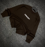 دورس یقه گرد مشکی با چاپ پشت طرح KONCEPT رنگ قهوه ای موکا | Minimalist Crewneck