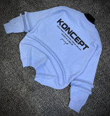 دورس یقه گرد مشکی با چاپ پشت طرح KONCEPT رنگ ابی پاستیلی | Minimalist Crewneck