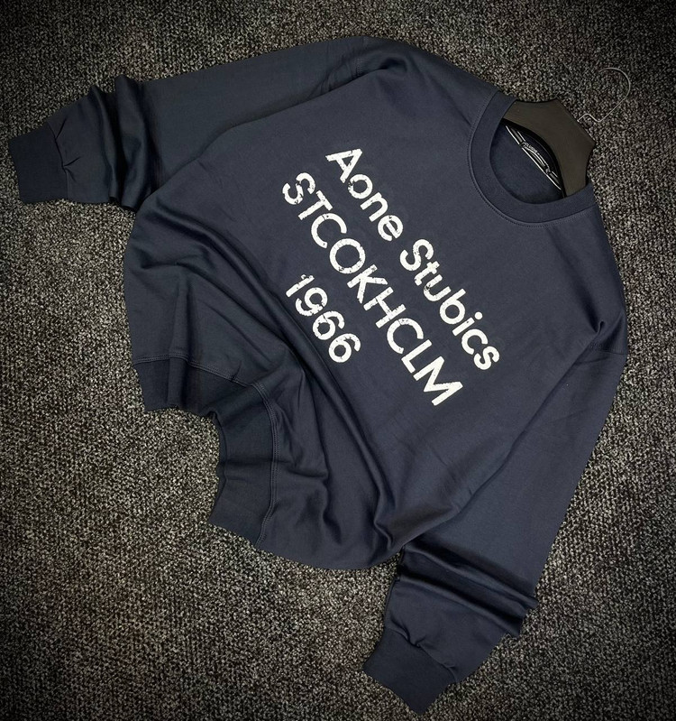 دورس گرم بالا مردانه پنبه سه نخ رنگ خاکستری دودی تایپوگرافی 1966 | Navy Oversized Sweatshirt