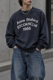 دورس گرم بالا مردانه پنبه سه نخ رنگ خاکستری دودی تایپوگرافی 1966 | Navy Oversized Sweatshirt