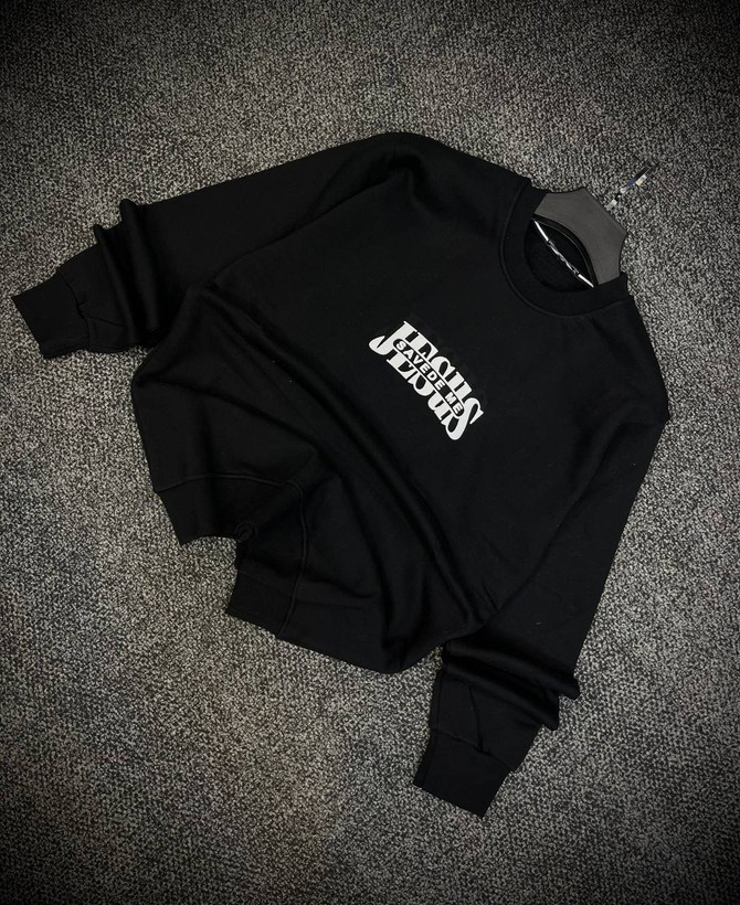 دورس پاییزه مردانه سه نخ پنبه گرم بالا گرافیکی رنگ مشکی SAVEDE ME | Cotton Sweatshirt