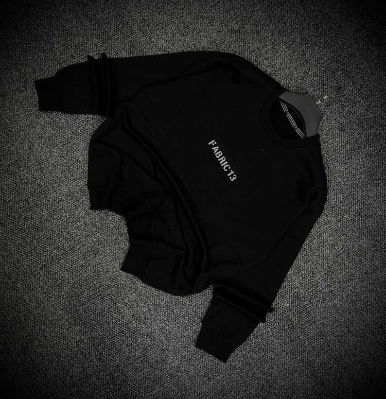 دورس مردانه پنبه سه نخ گرم بالا رنگ مشکی طرح FABRIC 13 | Men’s Sweatshirt