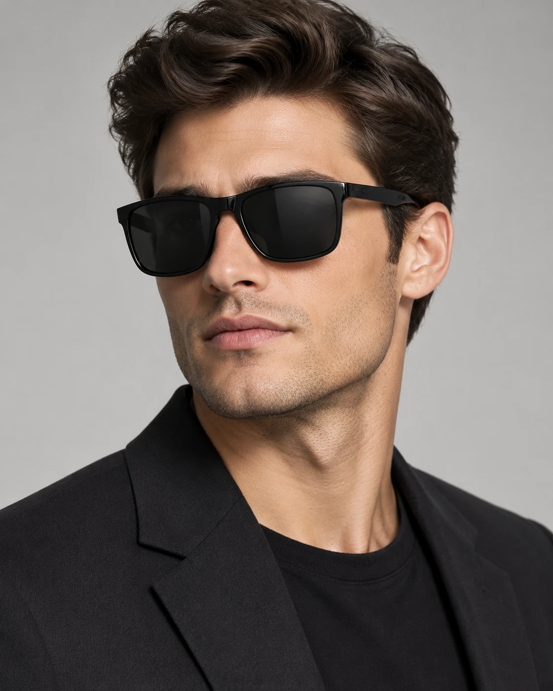 عینک آفتابی مشکی مستطیلی کلاسیک مدل Black Classic Rectangle