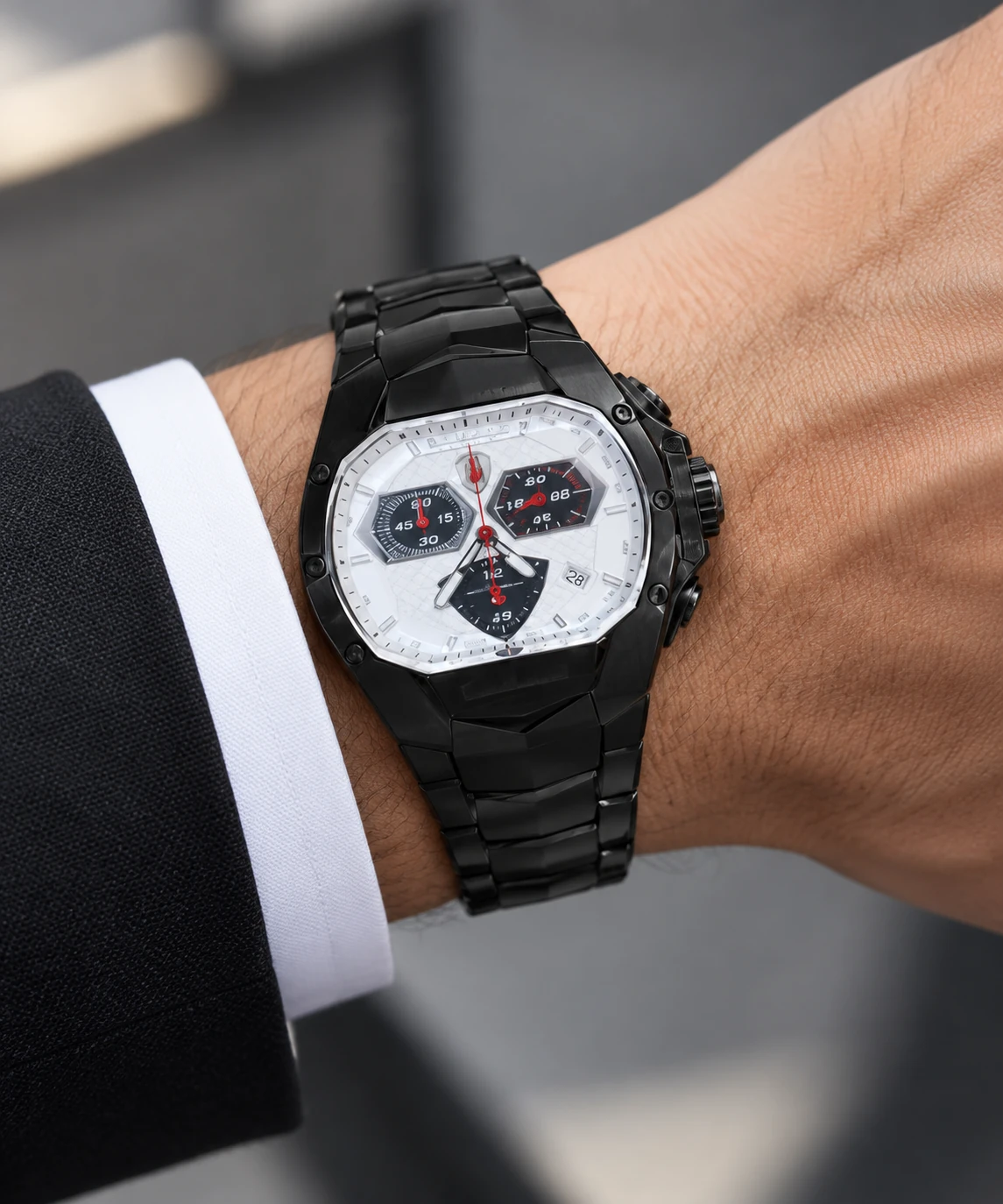 TONINO LAMBORGHINI Stealth Shield | ساعت کرونوگراف تونینو لامبورگینی مشکی مات