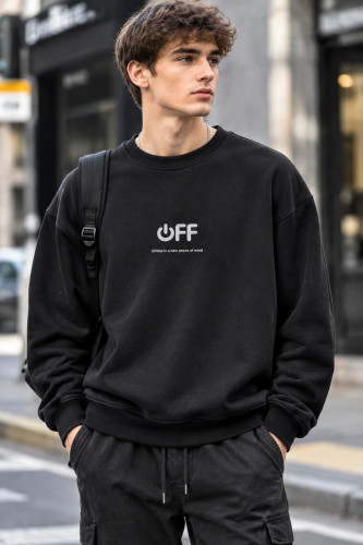 دورس پنبهایسه نخ کژوال مردانه رنگ مشکی | Aesthetic Minimal Pullover