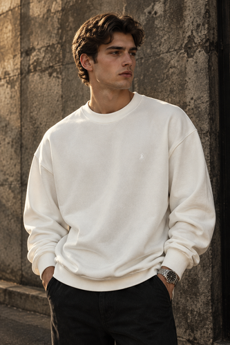 دورس مردانه ماندانا اولد مانی سفید مستر کوالیتی | Mandana Old Money Crewneck