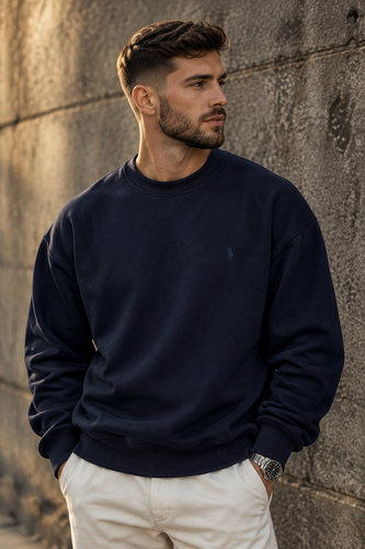 دورس مردانه ماندانا اولد مانی رنگ سرمه ای تیره مستر کوالیتی | Mandana Old Money Crewneck