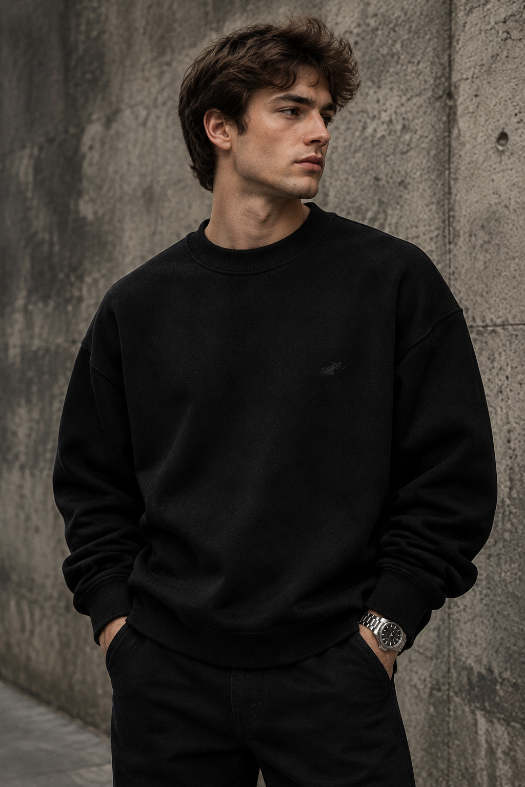 دورس مردانه ماندانا اولد مانی رنگ مشکی مستر کوالیتی | Mandana Old Money Crewneck