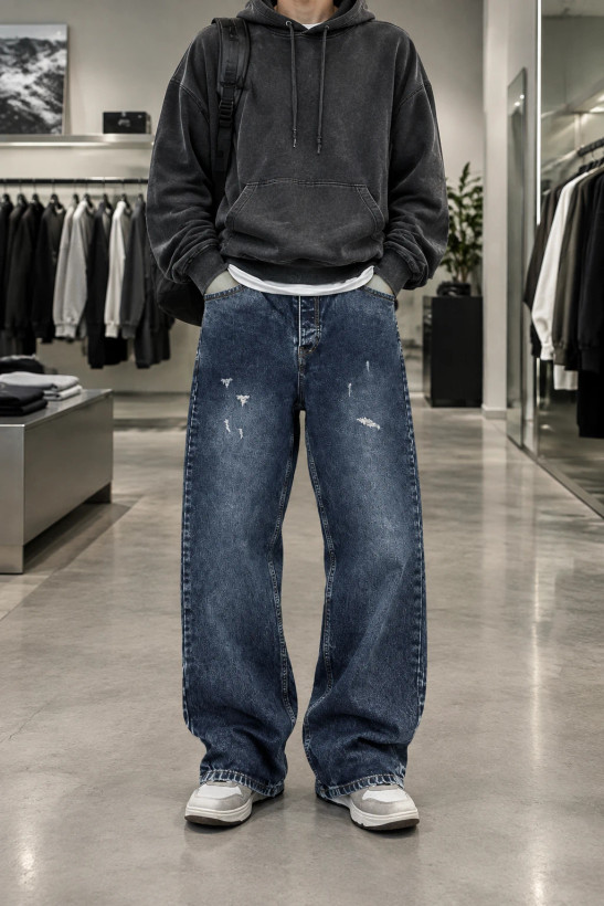 شلوار جین بگ مردانه استایل نئوکلاسیک Neo-Classic Loose Denim