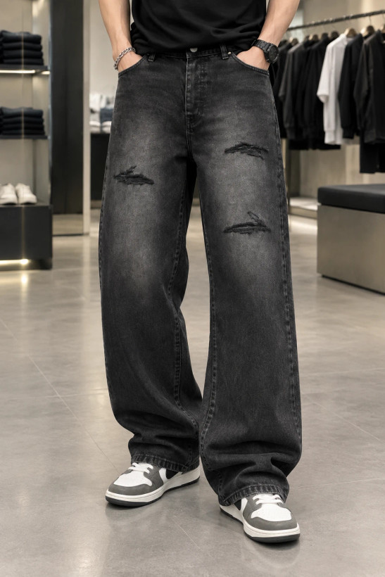 شلوار جین بگ مردانه استایل گرانج برند یومد Grunge Style Baggy Denim